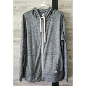 Vuori Jacket Women's XLarge Gray Heathered Halo Essential Hoodie Full Zip Soft